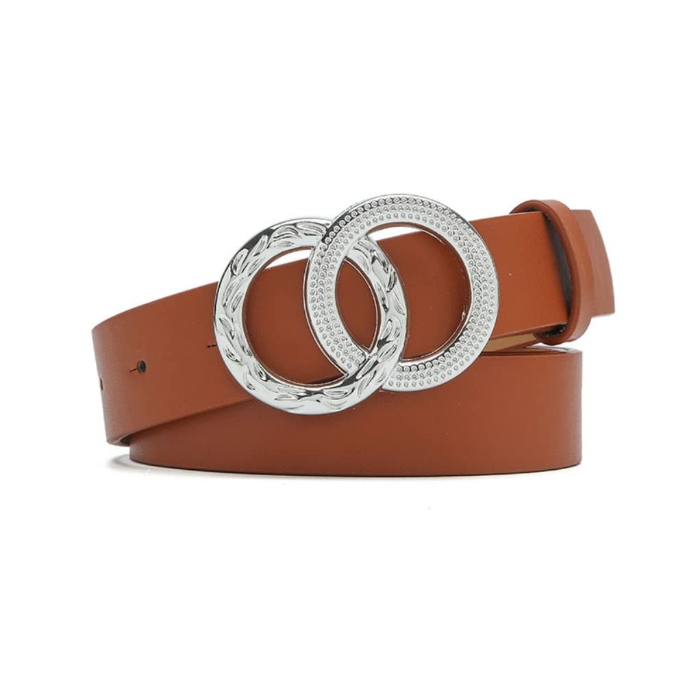 PALAY Women Dress Belt Ladies Sleek Double Ring Closure Metal Waist Belt For Women Dress,Blouse,Coat,Evening Gown-41.7inch (Brown) PALAY Women Dress Belt Ladies Sleek Double Ring Closure Metal Waist Belt For Women Dress,Blouse,Coat,Evening Gown-41.7inch (Brown)